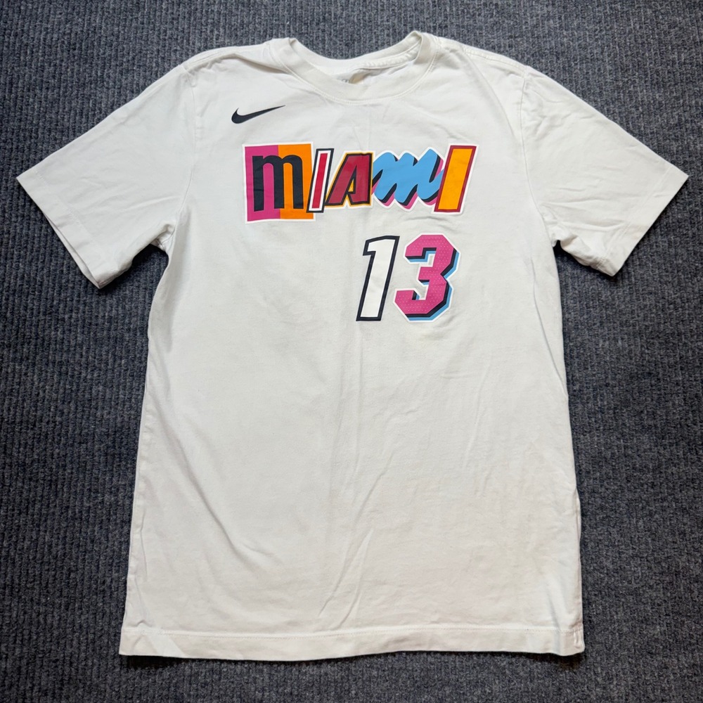 Nike Miami Heat Bam Adebayo #13 City Edition T-Shirt Mens S White NBA Basketball